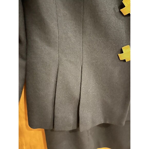 ALBERT NIPON Vintage Peplum Jacket Pencil Skirt Wool Gold Buttons Career Sz 8 - Picture 5 of 15